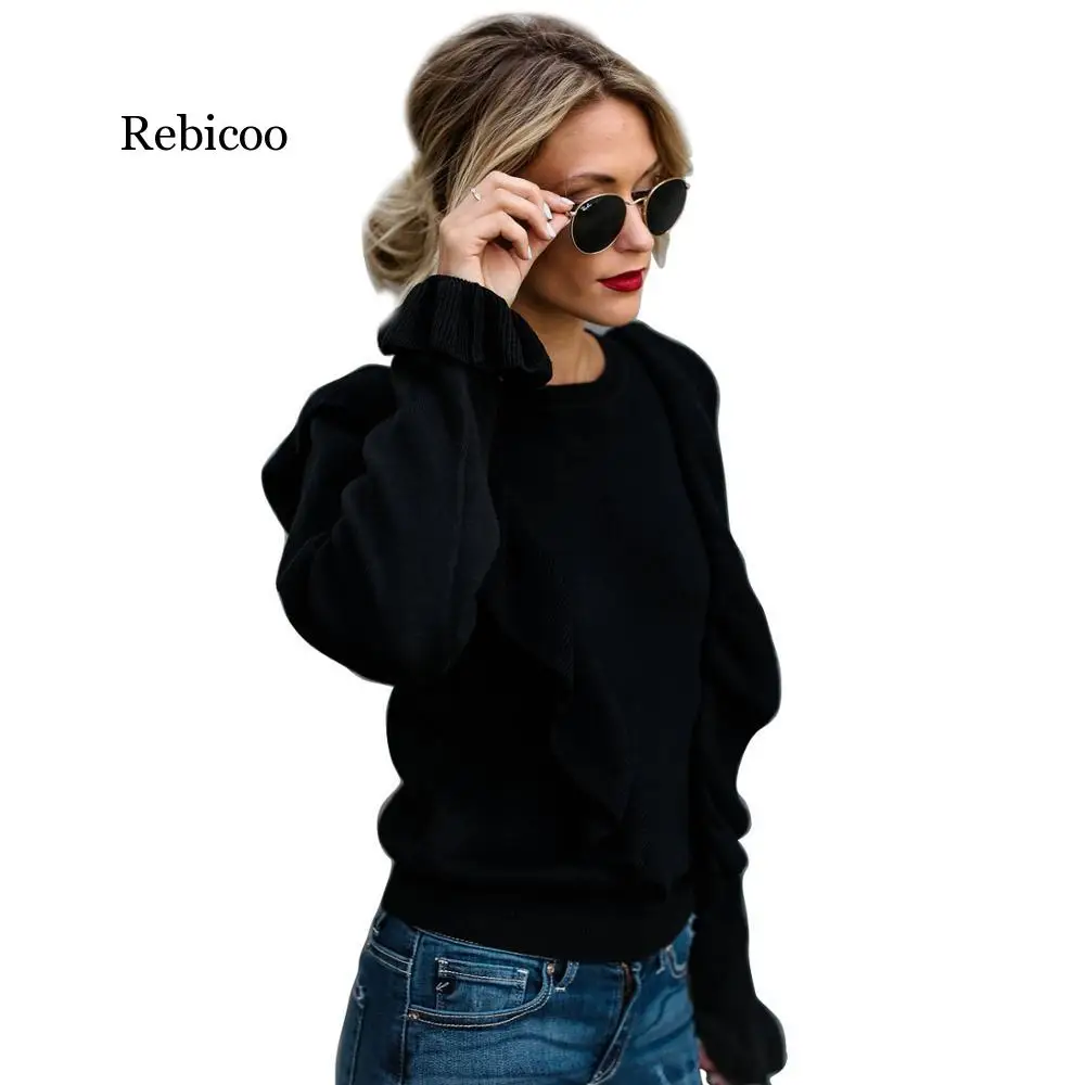 Fall Winter Fashion Pull Pullover Sweater Womens Puff Sleeve Oversized Womens Jacket Jumper Slim Cashmere Female Clothes