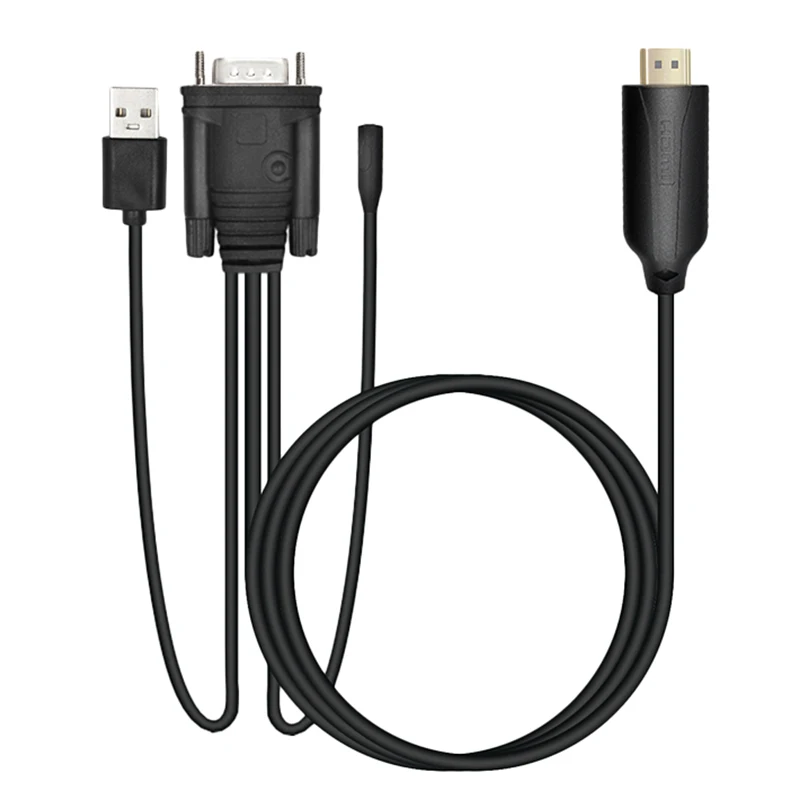 HDMI к Vga конвертер с кабелем 1 8 м цифро аналоговый сигнал USB и o|Адаптеры Type-C| |