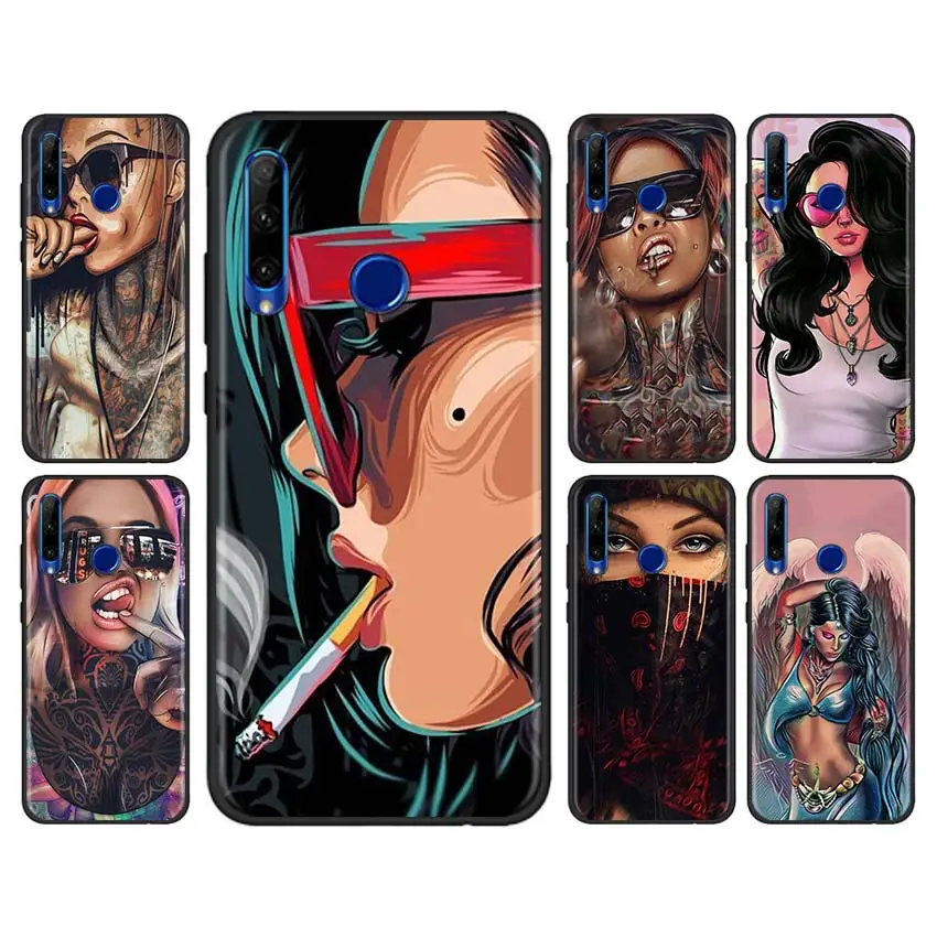 Чехол для телефона с татуировкой Black Africa Queen Girl Huawei Honor 9C 9A 9S 9X Lite 8A Prime 8X 8S Play X10 MAX 5G