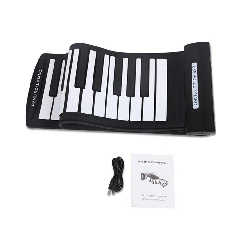 Портативный 61 клавиш Гибкая Roll-Up пианино USB MIDI электронная клавиатура портативное фортепиано в рулоне