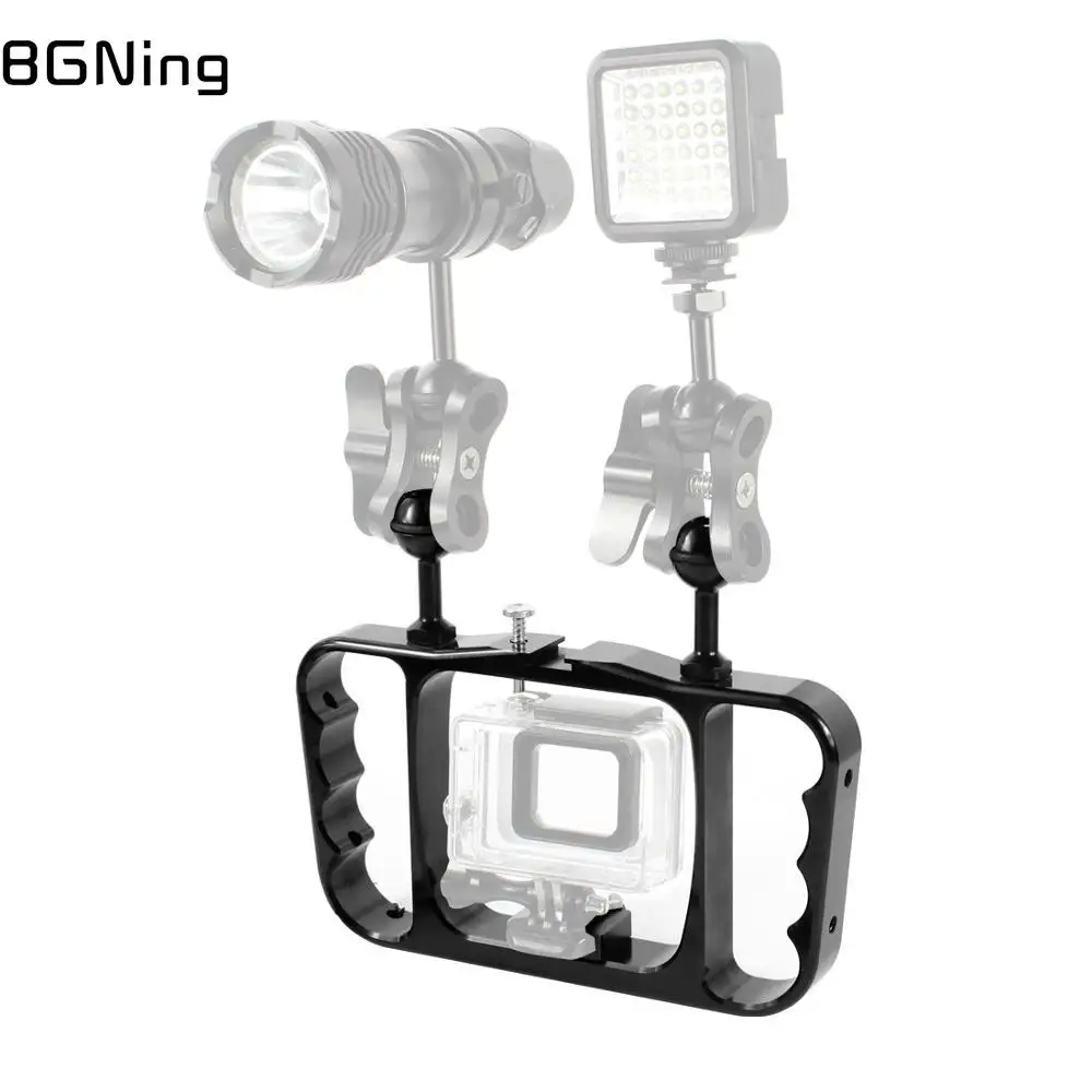 Подводная видеокамера BGNing с ручкой для дайвинга GOPRO9/8/MAX Insta360 ONE R/AKASO EK7000 4K