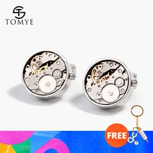 Tomye 남자를위한 고품질 고급 커프스 단추 사업 스테인리스 stee 기계적인 운동 장비 셔츠 소매 단추 xk19s144(China)