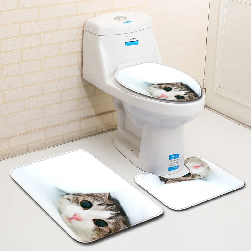 Cute Sanitary Ware Mat Chamber Pot Three-piece Set Cross Border Supply of Goods Wish Amazon EBay Taobao Currently Available a Ge