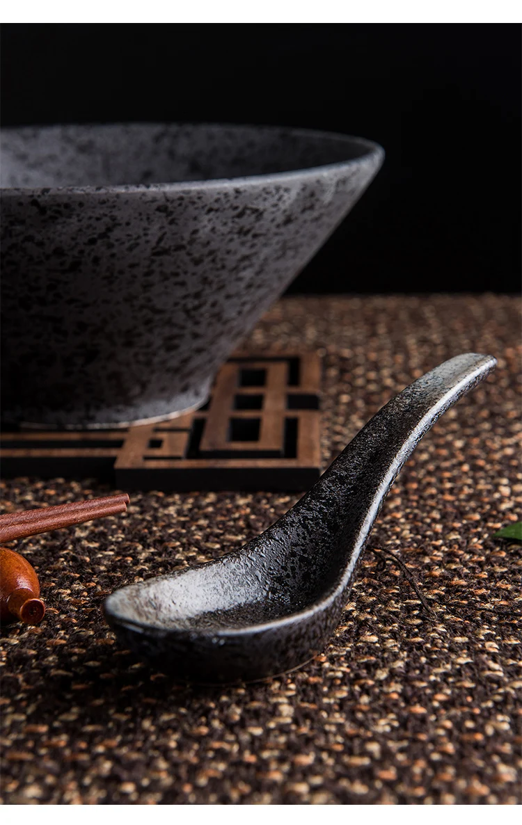 CHANSHOVA китайская керамическая ложка ручной работы в стиле ретро, фарфоровые ложки для супа, посуда, простая кухонная посуда для дома H158