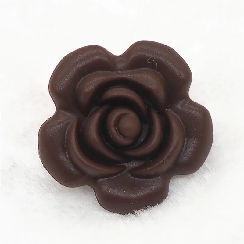 Chocolate Chenkai 5 шт. силикон с цветком розой, бусинами DIY Детский Прорезыватель Соска для купания манекен Жевательная подвеска Ювелирная игрушка шарик - Цвет: Chocolate