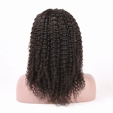 WINBO Малазийские Волосы Кудрявые 13x6 кружевные передние парики remy черные женские парики 13x4 парики на кружеве натуральный черный цвет