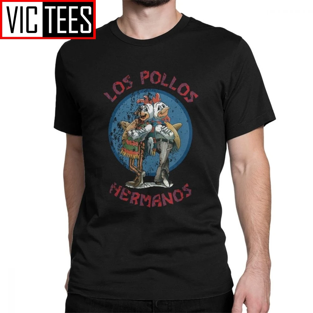 Мужские футболки из чистого хлопка Los Pollos Hermanos новые с круглым вырезом белые