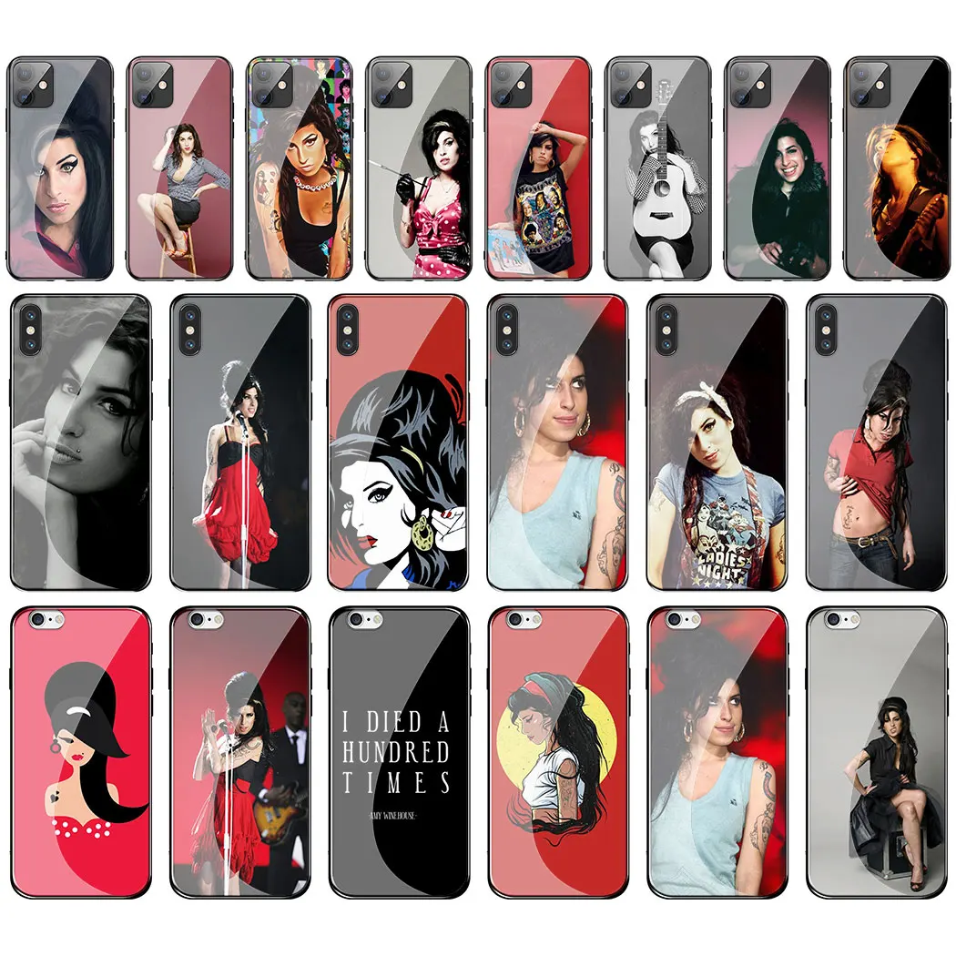 Amy Winehouse чехол из закаленного стекла для телефона Apple iPhone 11 Pro XS Max XR X 8 7 6S Plus 5S SE |