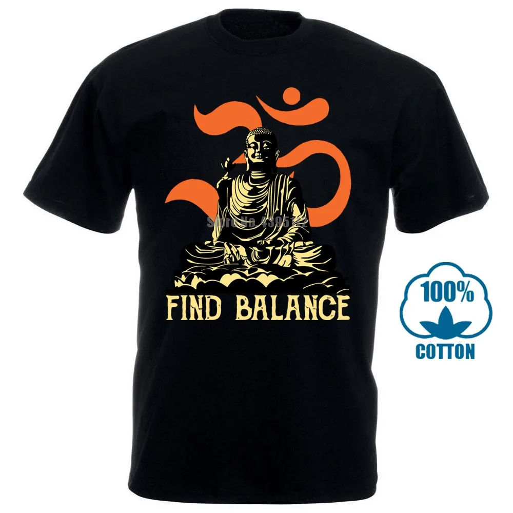 Buddha Yoga Find Balance Vintage T Shirt Cotton Men S 6Xl Black Made In Usa | Мужская одежда