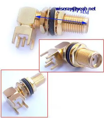 

DHL/EMS 200 PCS 17mm SMA female plug right angle Screws Waterproof PCB mount RF Adapter-A7