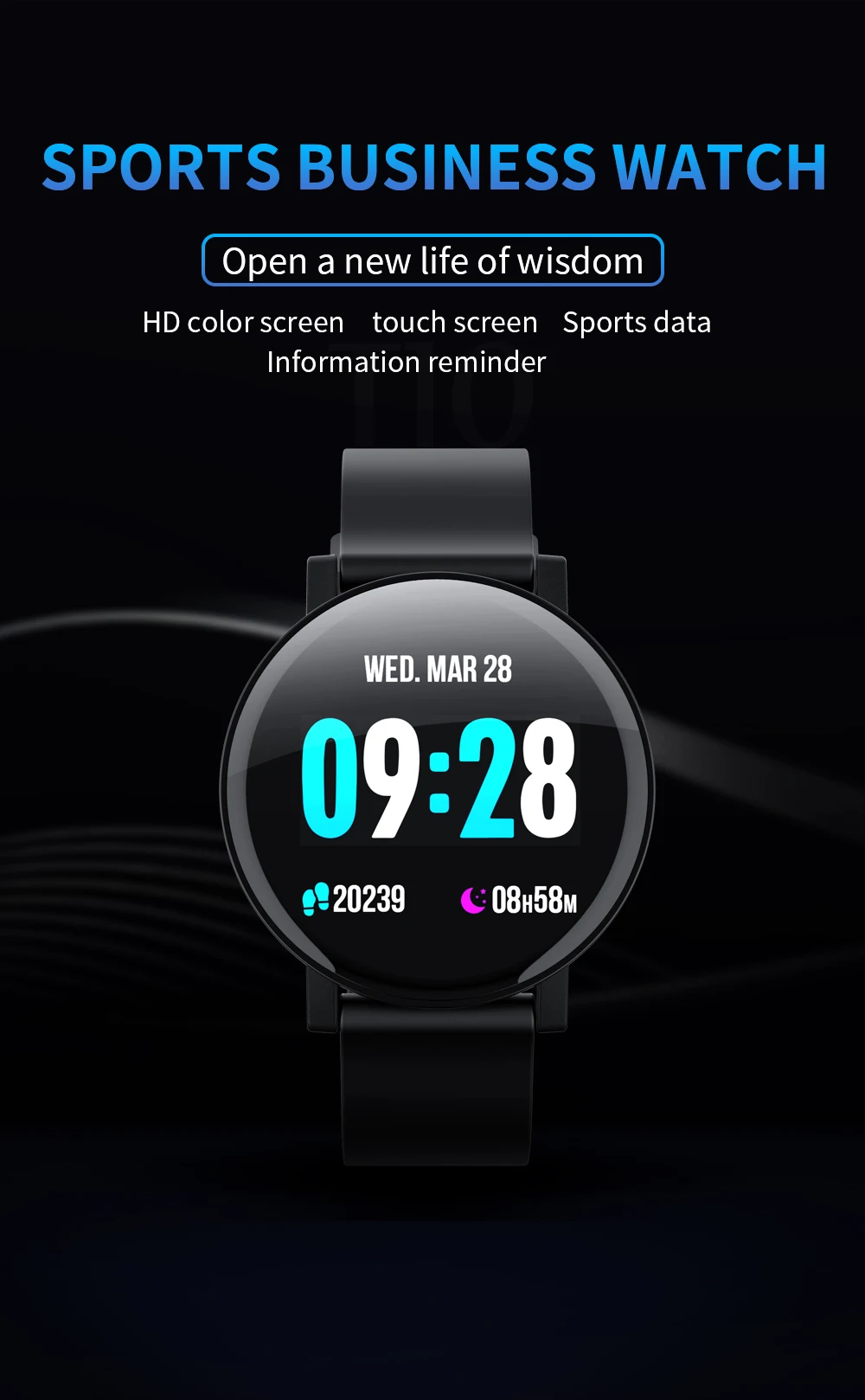 Makibes T10 Новые смарт-часы для мужчин и женщин Полный Круглый сенсорный экран стальной чехол сменный ремешок IP67 водонепроницаемые умные часы