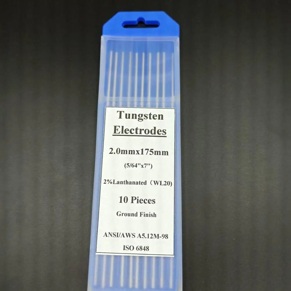 10pcs/Set 2% Lanthanated WL20 Blue TIG Welding Tungsten Electrode 2.4x150mm 