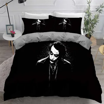 

HELENGILI 3D Bedding Set Clown Joker Print Duvet Cover Set Bedcloth with Pillowcase Bed Set Home Textiles #JO06