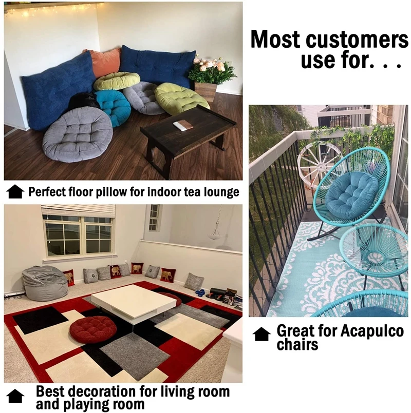 Inyahome Outdoor Indoor Velvet Luxury Tatami Floor Round Seat Cushion with  Handle Balcony Office Chair Pet Bed Reading Area - AliExpress