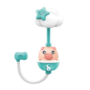 

Baby Bath Toys Flower Shower Head Bathtub Bathing Water Game Watering Sprayer for Kids Toddlers-Green