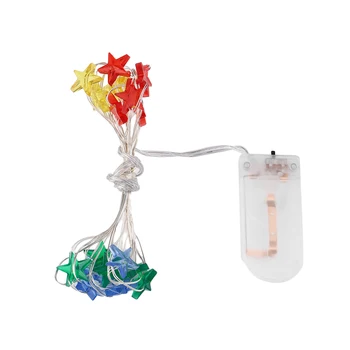 

2M 20 LEDs Star LED String Light Curtain Fairy Lights Decorative Light Strings Button Battery Powered for Indoor Outdoor Party