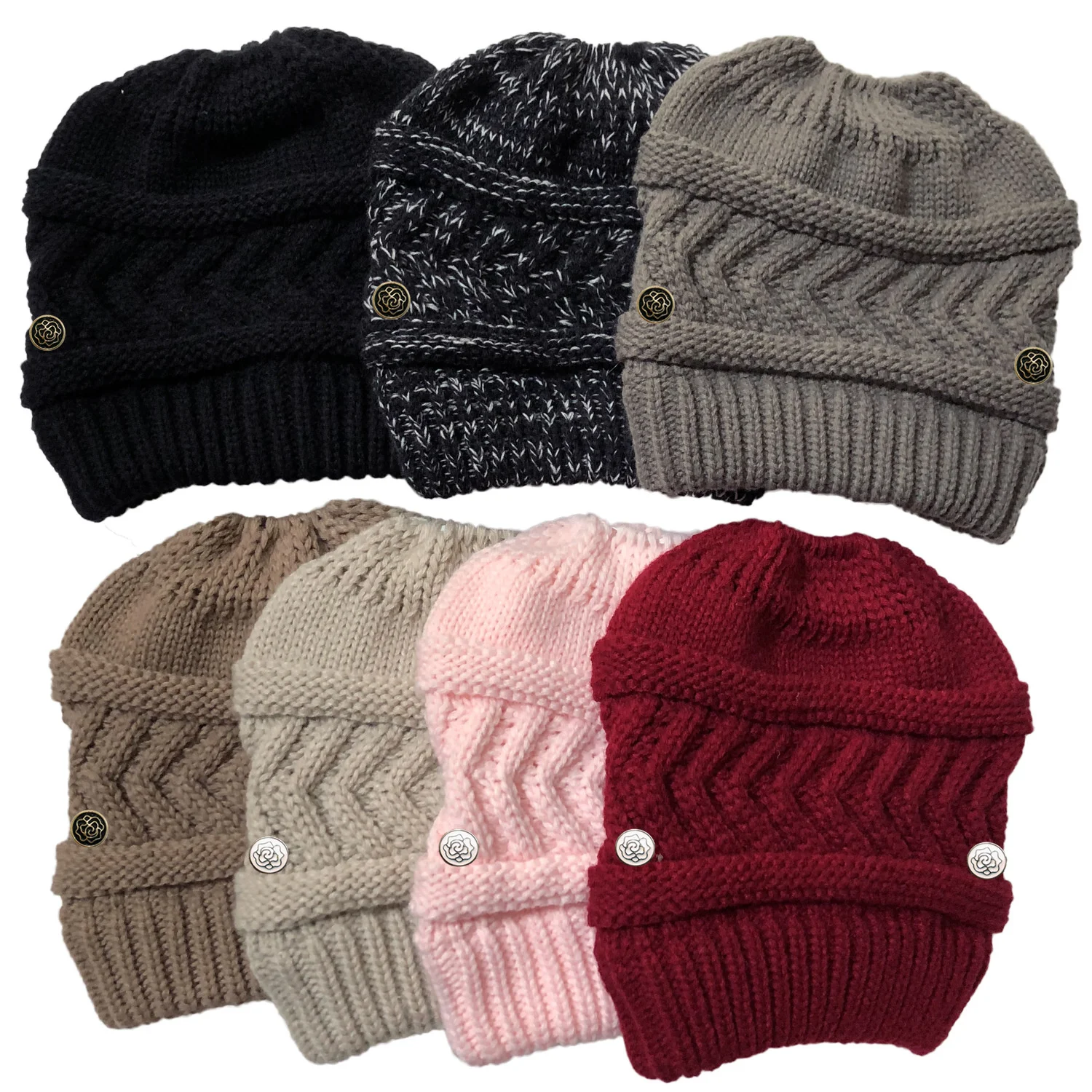 Womens Stretchy Horsetail Hats Messy Bun Beanie Hats Winter Head Warmer Outdoor Runner Messy Bun Ponytail Cap winter beanie hat