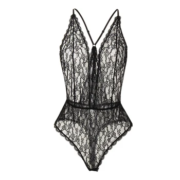 

Women Lingerie Sexy Deep V Lace Babysuits Backless One Piece Teddies Exotic Body Suit Ladies Nightwear