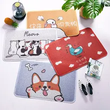 Мультяшное милое шелковое кольцо за дверью с сеткой и красным половым ковриком, трение к дверному коврику Tujia, противоскользящий дверной коврик, фойе