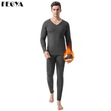 Зимние комплекты термобелья для мужчин термобелье кальсоны зимняя одежда мужская плотная Термоодежда однотонная для русской зимы