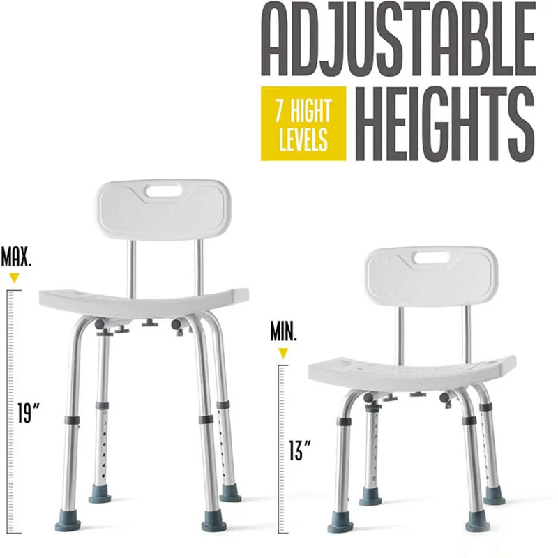 Bath Chair With Backrest Shower Chair Height Adjustable And Toolfree