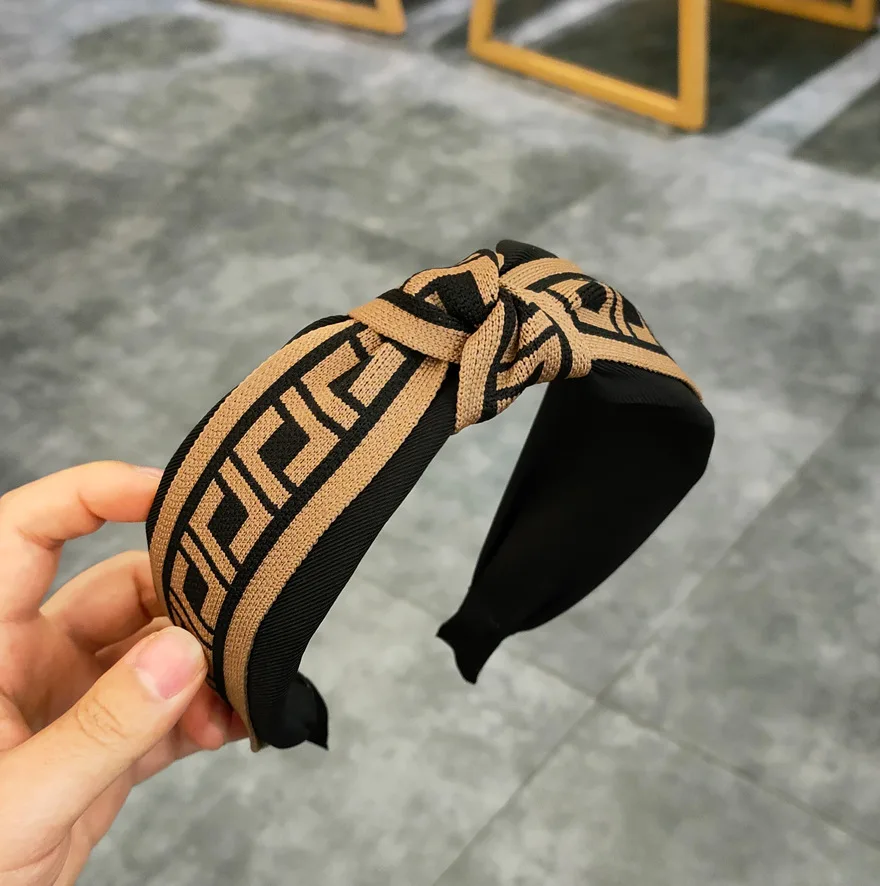 Women Hairband Wide Side Cross Knot Turban Classic Striped Headwear Girls Hair Accessories