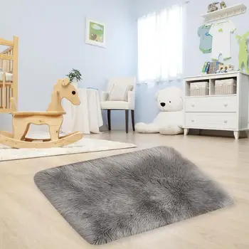 

Multi-function Artificial Wool Rug Comfortable Soft Simplicity Carpet Square Hairy Seat Pad Faux Mat Living Room Home Decor