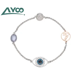 

AYOO 2019 high quality noble fashion peg crystal devil eyes invisible magnetic buckle female bracelet to send girlfriend gifts