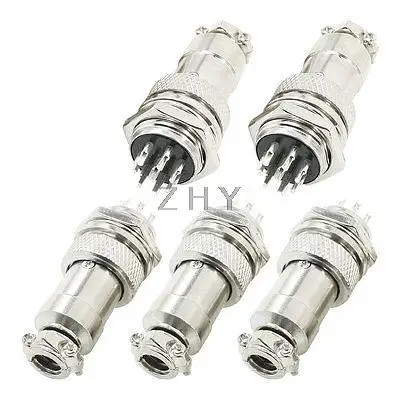 

5 x AC250V 5A 8 Pins 16mm Thread Aviation Circular Male Connector