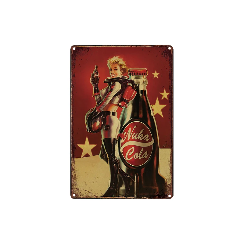 Fallout 4 хранилище мальчик игра NUKE COLA оловянные знаки настенные таблички плакат Декор для интернет кафе комнаты железная живопись - Цвет: LA-3723