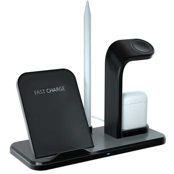 

Hot Sale 3 in 1 Wireless Charging Stand Phone Holder for iphone X 8 Plus Wireless Charger Dock for Airpods Apple watch 1 2 3 4