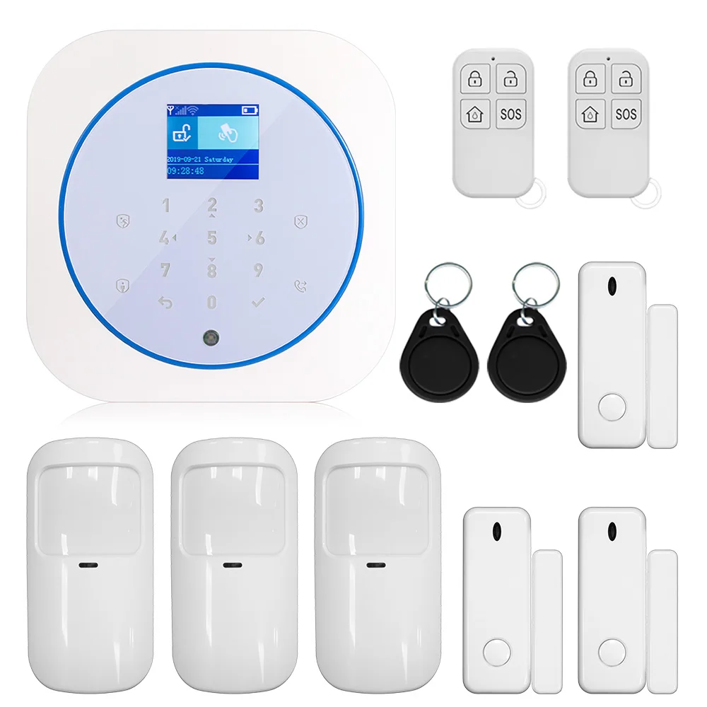Kit 4 Золотая безопасность WiFi GSM Беспроводная умная домашняя система охранной сигнализации Tuya APP контроль Противоугонная сигнализация - Цвет: Kit 4