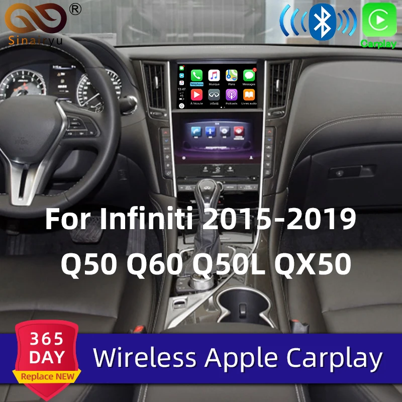 

Sinairyu Android GPS Navigation For infiniti Q50 QX50 Q50L Video Interface With Carplay Apple Mirror Support Front/Rear Camera