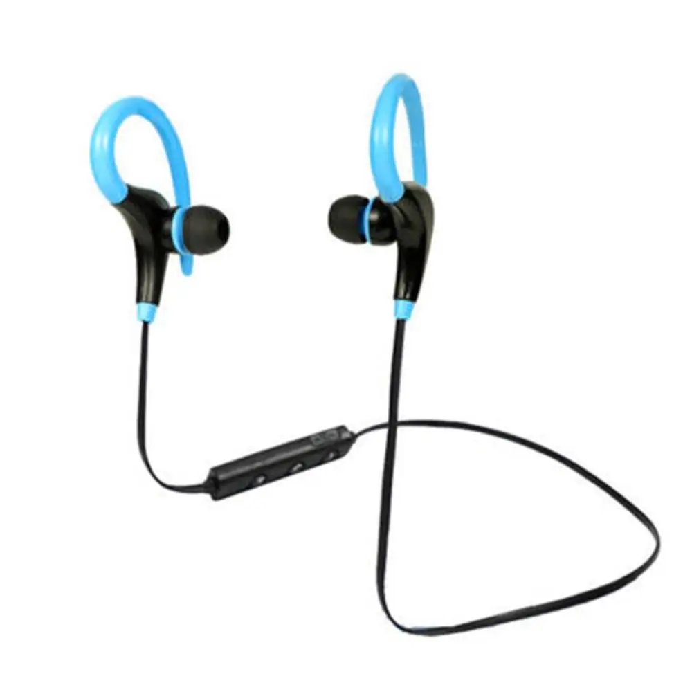 Синий Беспроводные Аурикулярные bluetooth наушники для спортзала, спорта, бега, громкой связи, наушники с микрофоном, стерео музыка, защита от пота, для xiaomi huawei - Цвет: Синий