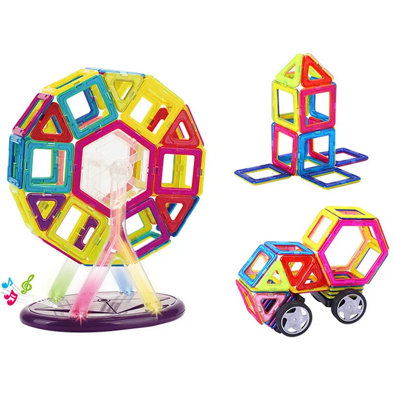 

Cross Border Toy 52 PCs Magnetic Sheet Ferris Wheel Set Children'S Educational Toy 3-7 Assembled Magnetic Building Block Toy