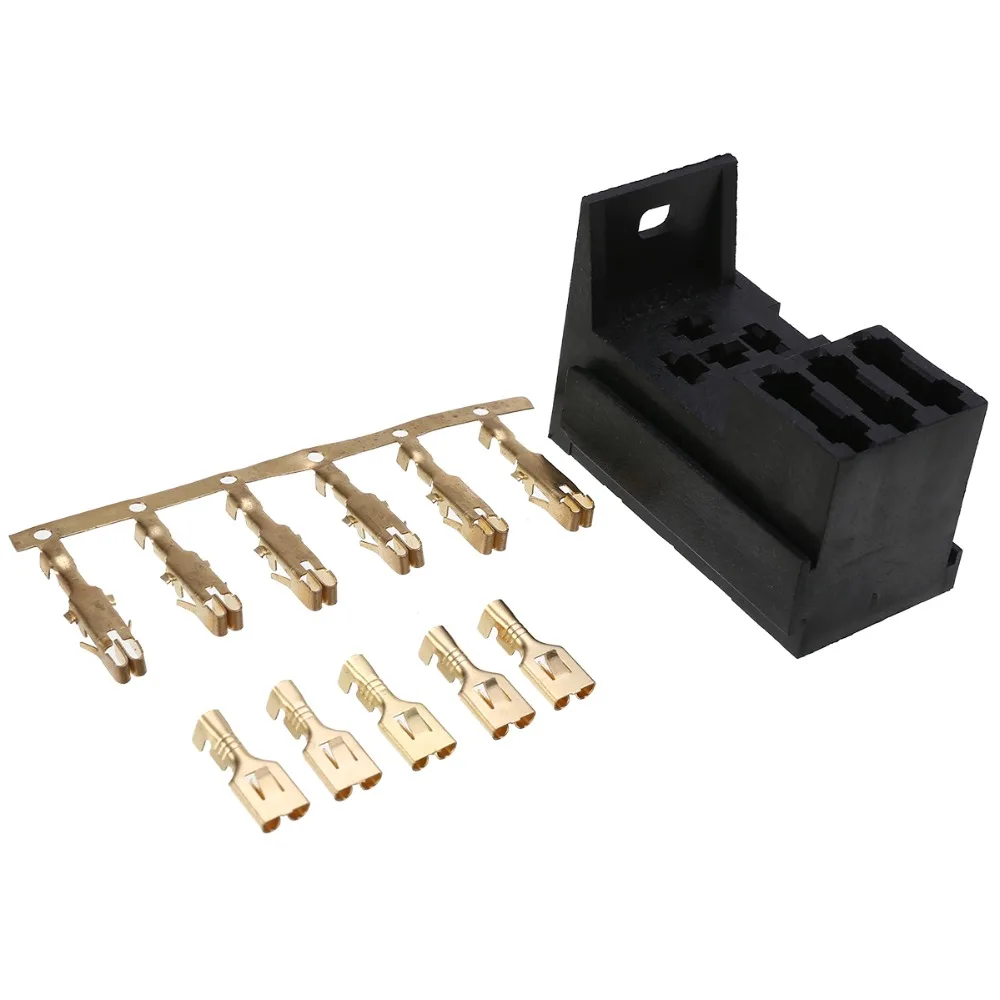 

3 Way Car Medium Relay Fuse Box Assembly with 11pcs Terminals Car Insurance Fuse Holder Fuse Accessories