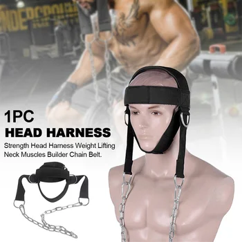 

Neck Muscles Builder D Shackle Exercise Adjustable Gym Strength Weight Lifting Resilient Fitness Belt Head Harness Trainer Chain