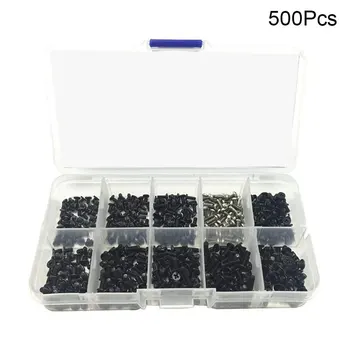

500pcs Laptop Universal Small Flat Philips Screws Set M2 M2.3 M3 Computers Carbon Black Tamper-Resistant Screw