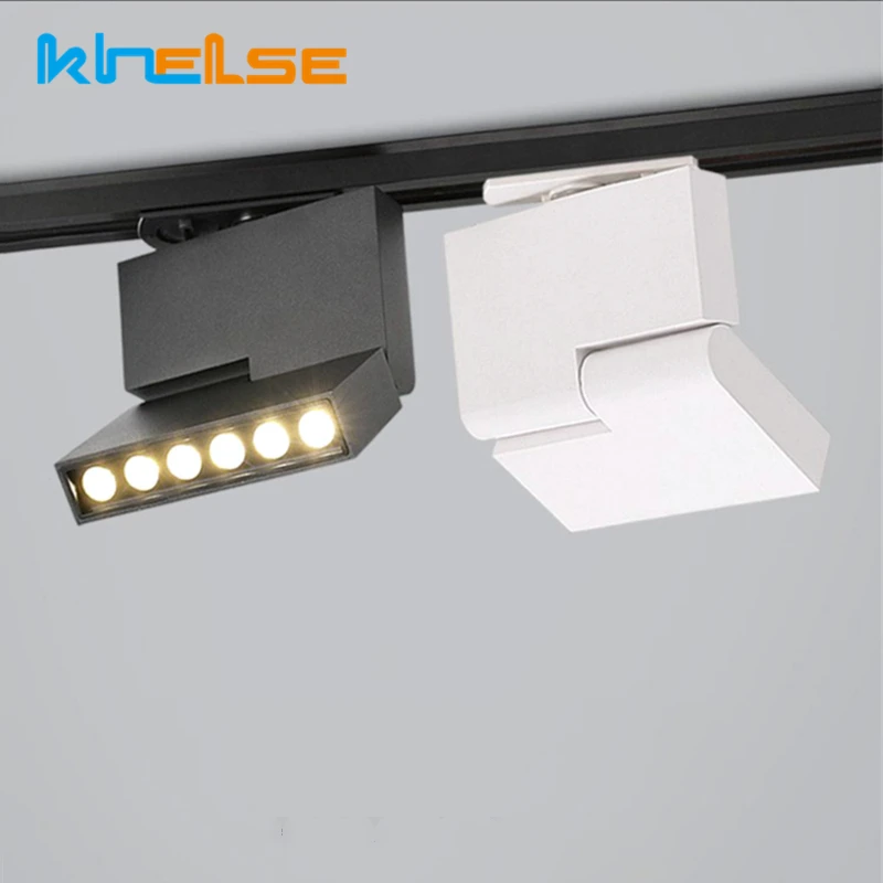 

Modern Foldable Led Track Light 2Wires 12W Track Mount Guide Rail Linear Spot lamp Exhibition Shop Store Track Lighting Fixtures