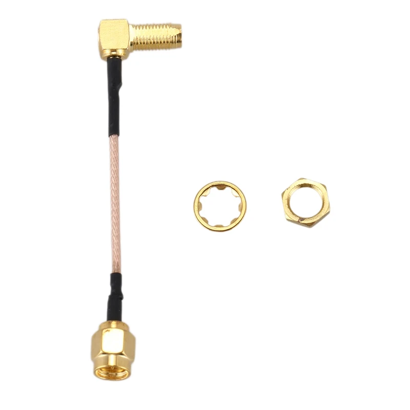 

5cm Mini SMA Male to SMA Female Jack Plug Right Angle Wifi Extension Cable Wire