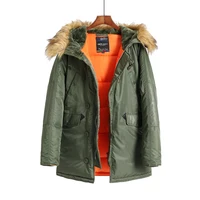 N-3B Winter ALASKA Coat Men Fur Hood Slim Fit Thick Parka Padded Military Jacket for Cold Weather 1