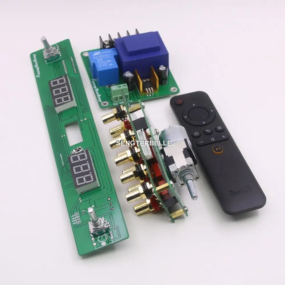 

Assembled Hiend ALPS Motor Remote volume control board hifi preamp board with display 4 way input
