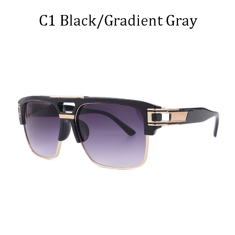 Luxury brand design Fashion Classic grandmaster four Style Retro Gradient lens Sunglasses Men Vintage Sun Glasses Oculos 6626 - Цвет линз: 6626 C1