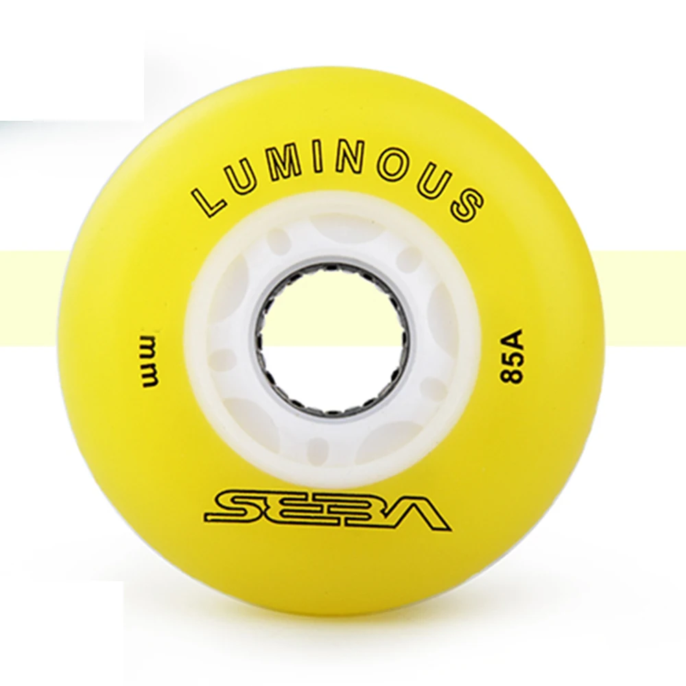 Inline Skates Tyres 8PCS Original SEBA LUMINOUS LED Wheel 85A 62 64 68 70 72 76 80mm Flash Skate Wheels Lighting Sliding Roller Slalom Patine