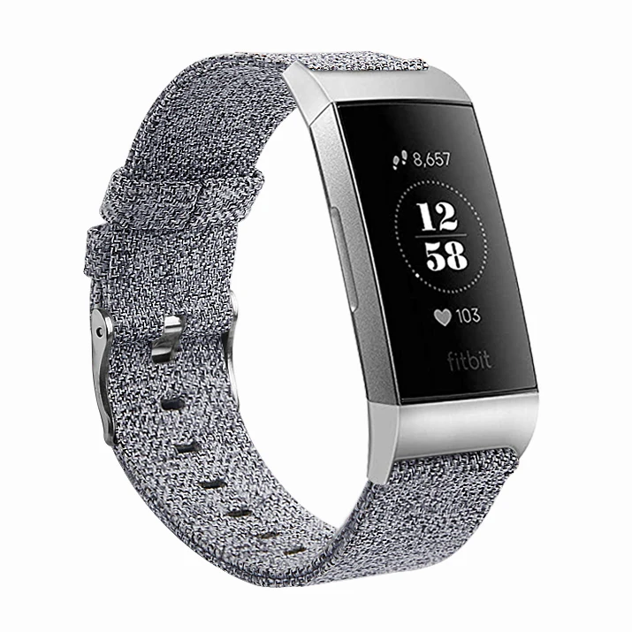 Полосы для Fitbit Charge 3& Charge 3 SE фитнес-трекер для женщин и мужчин из дышащего тканого материала сменный мужской т-Аксессуар Ремешок - Цвет: light gray