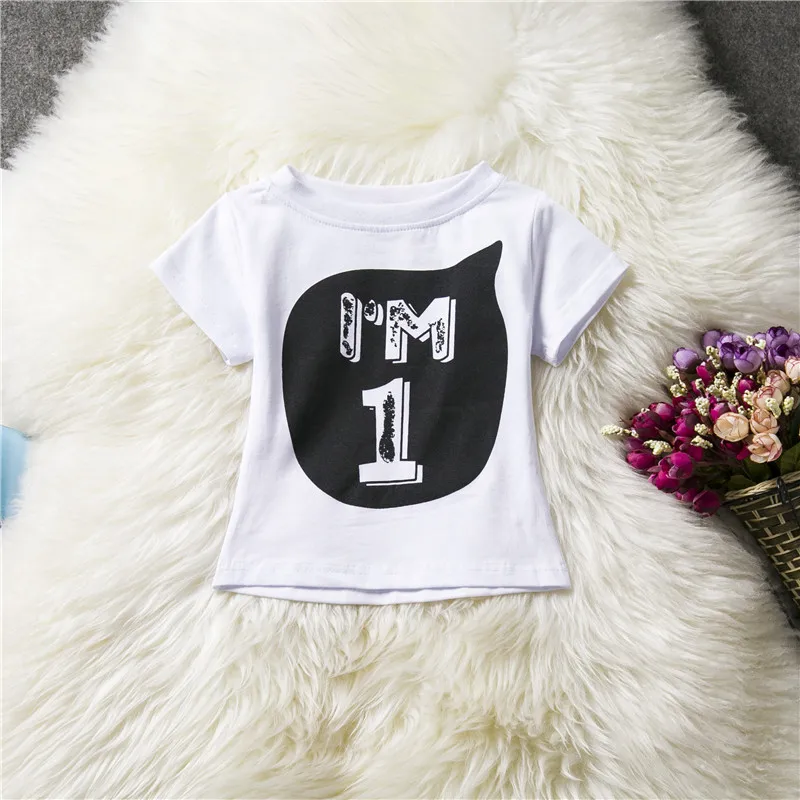 

2020 Fashion Girl Boy's T-shirt Cotton Short Sleeve Tops Children Clothes Kids Letter Print Tee Baby Clothing Size 1 2 3 4 Years
