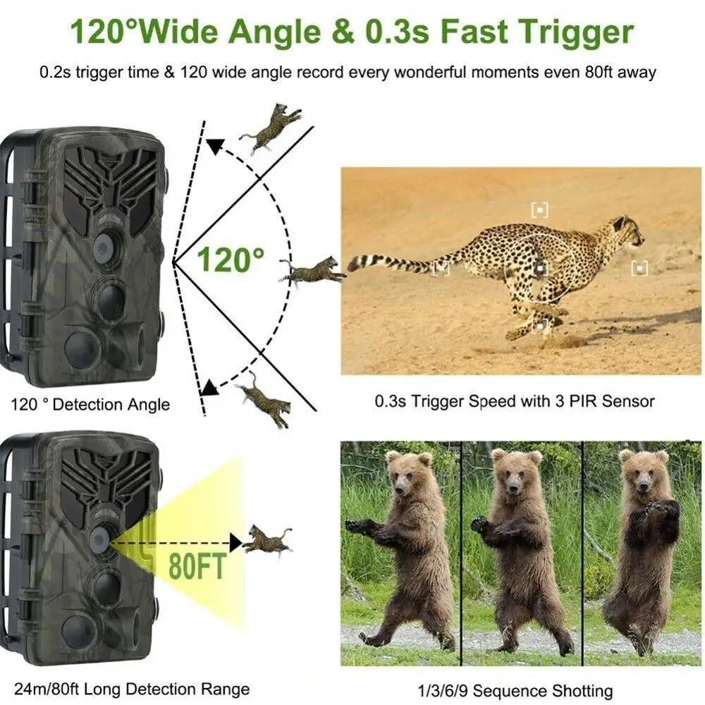 

Wild Surveillance Camera 1080P 16MP HD Hunting Camera Night Vision for Animal Photo Fall Hunting Camera Scouting Trail Camera