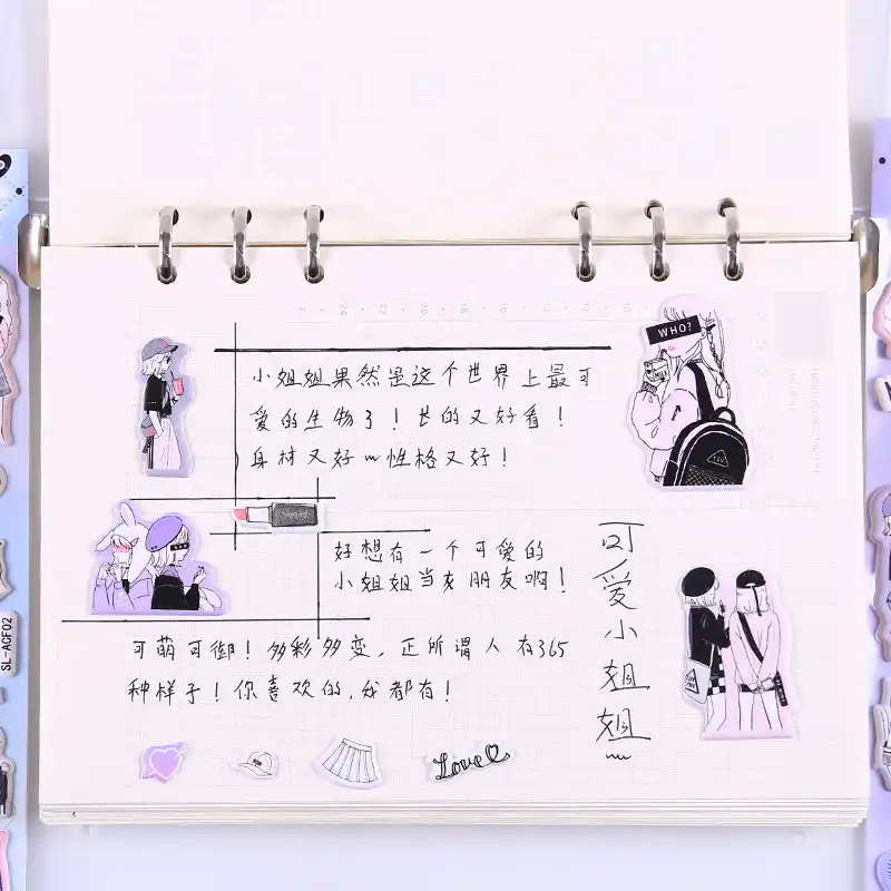 1セット 1ロットかわいい文房具ファッションかわいい姉妹かわいいスクラップブッキングステッカー ノートステッカー メッセージステッカー 面白い 文房具ステッカー Aliexpress