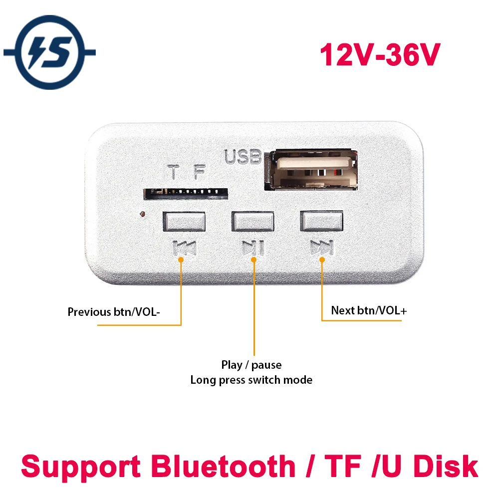 Мини Bluetooth MP3 декодирование доска усилитель мощности для TF/U диск 12 В/24 В/36 В одноканальный 3 Вт