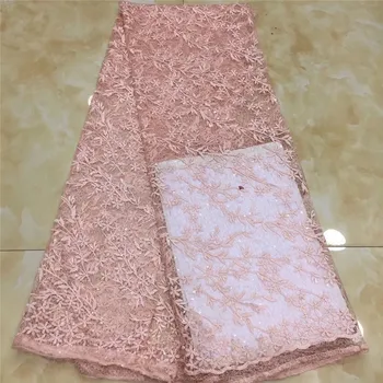 

purple Latest French Nigerian Laces Fabric 2020 pink High Quality Tulle African Laces Fabric Wedding French Sequins Tulle Lace